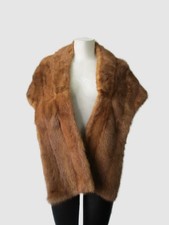 Women's Mink Fur Stole Wrap Cape in Fur in MINT  Large WEDDING