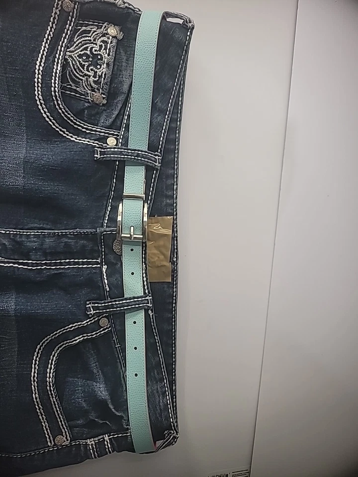 Vintage Belt Reversible Red Blue Women Silver Tone Hardware Accessory Italy - Image 4 of 4