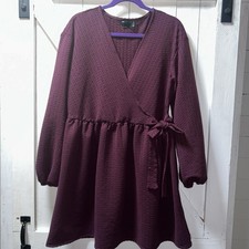 ASOS Design Faux Wrap Dress Size 8 Tall Polyester Good Preowned Condition