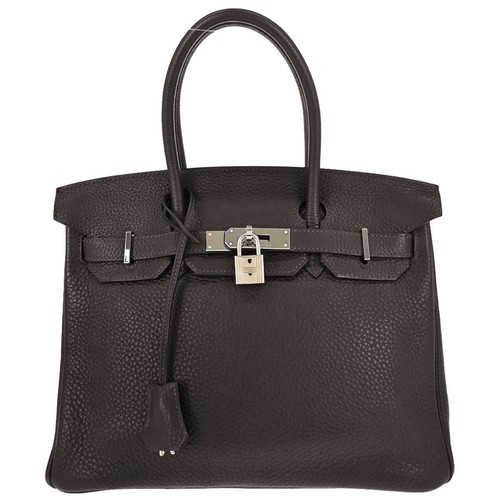 Hermes Chocolat Taurillon Clemence Birkin 30 Handbag 91.S □M 168438