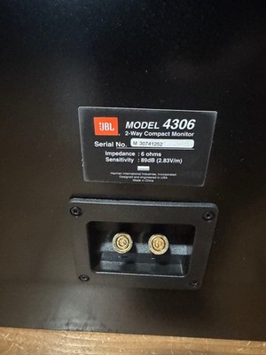 JBL 4306 Compact Monitor Speaker Pair Walnut 89dB 6Ω 150W