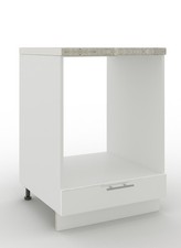 JD Greta Adjustable Kitchen Oven Cabinet 600mm Cabinet White Gloss With Worktop