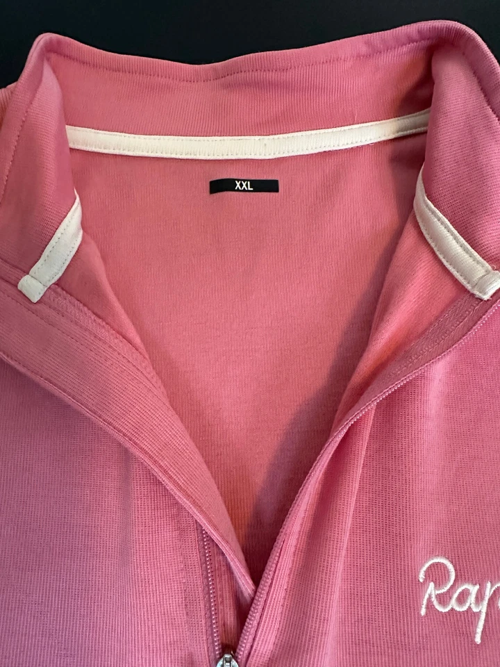 Rapha Pegoretti Merino Club Jersey 1/4 Zip Gray/Pink/White, Size XXL/2XL Cycling - Image 4 of 4