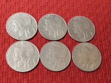 1974, 1975 and 1976 10 Shilling Ostereich Republik Austria Lot of 6