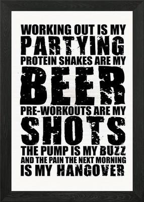Working Out Is My Partying Gerahmtes Wandbild Poster Leinwanddruck Bild