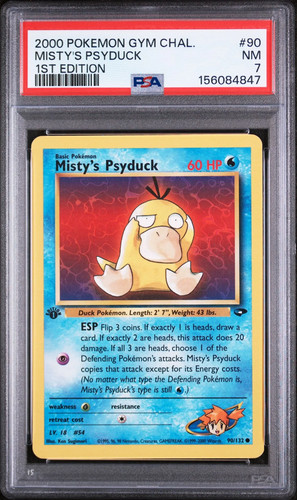 Misty's Psyduck (1st Edition) graded PSA 7 for sale on eBay