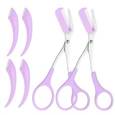 2PCS Eyebrow Scissors with Comb, Stainless 13cm x 5cm x 10cm x 2.3cm, Purple