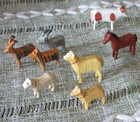 14 Antique Erzgebirge Hand Carved Wood Animals & 1 Figure -Noah's Ark or Village — photo 10
