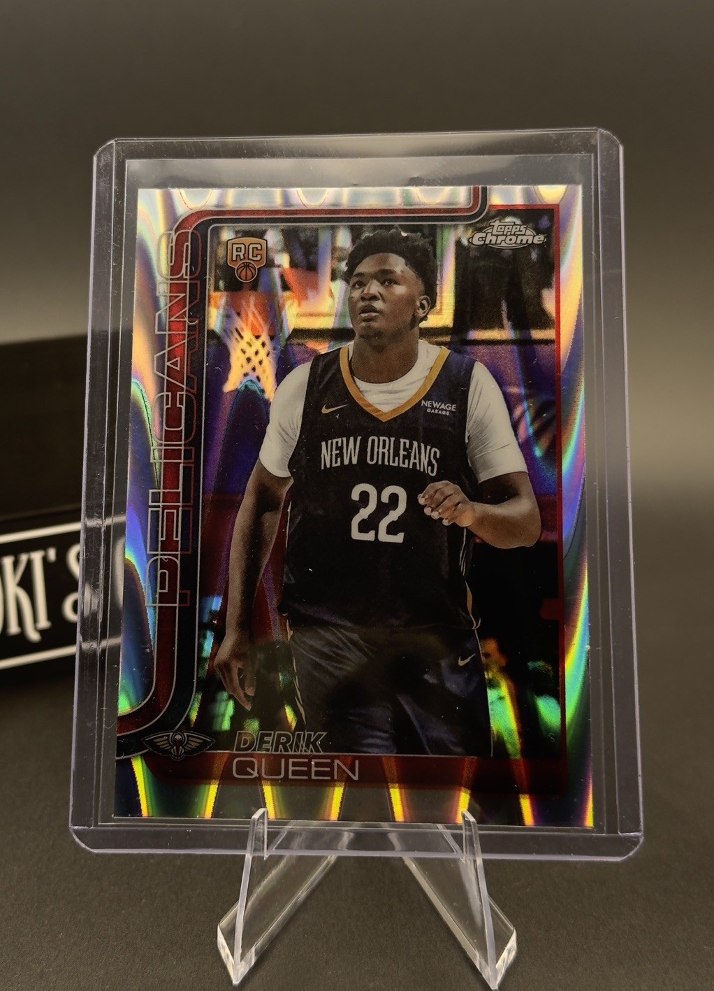 Topps Chrome 2025 Derik Queen Rookie RayWave Refractor Pelicans #263