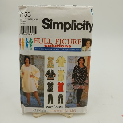 Simplicity 7153 Sewing Pattern Womens Jacket Dress Top Pants Uncut Sz FF 18W-24W