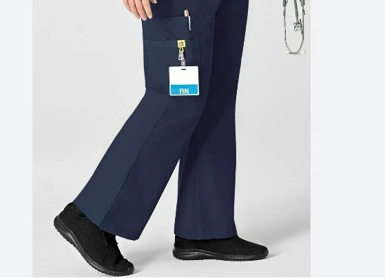 WONDERWINK Romeo multi pocket cargo women's scrub pants -2XL  XXL - Navy/Yellow - Image 2 of 4