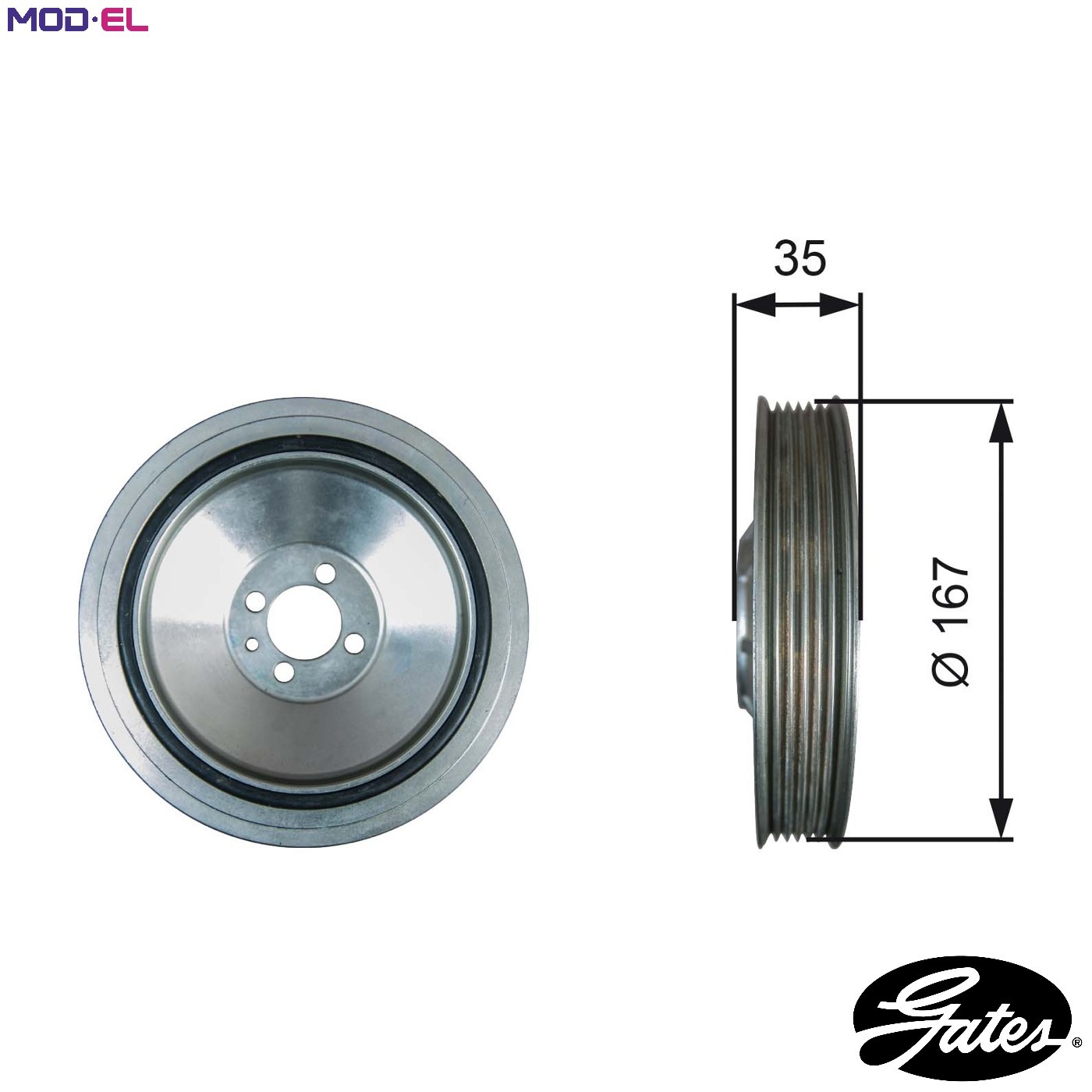 GATES TVD1135 Belt Pulley, crankshaft for ALFA ROMEO,CHRYSLER,FIAT,JEEP,LANCIA,O - Image 6