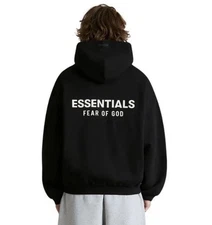 Fear of God Essentials Fleece Hoodie (FW24) AUTHENTIC Black Size  small
