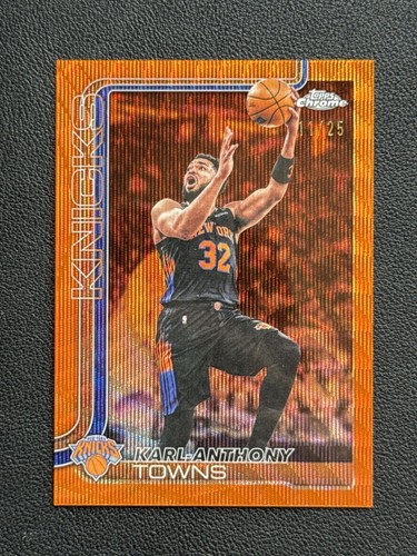 2025-26 Topps Chrome Update 11/25 Orange Wave Refractor Karl-Anthony Towns #21