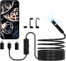 Endoscope Camera with Light, Dual Lens Borescope for Android  Ios, 1920P HD Ins