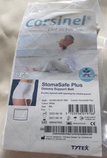 NEW CORSINEL StomaSafe PLUS OSTOMY SUPPORT BELT M/L WHITE UNISEX
