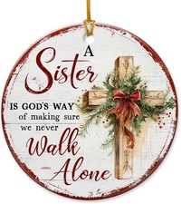 Sisters Christmas Ornaments 2025, Xmas Gift for Sister - A is