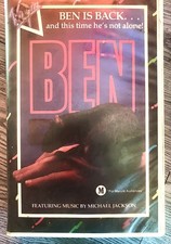 VHS Extremely Rare Slip. Ex Rental BEN (is Back )Willard.Michael Jackson Horror