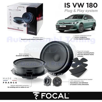 Coffers Speakers Front Focal Plug & Play Is VW 180 150w for VW Passat B9