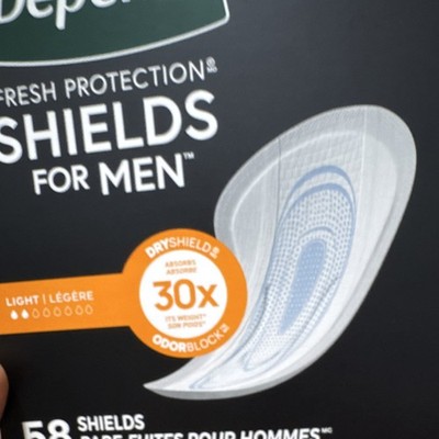 Depend Fresh Protection Shields for Men Light Absorbency 58 Ct OdorBlock