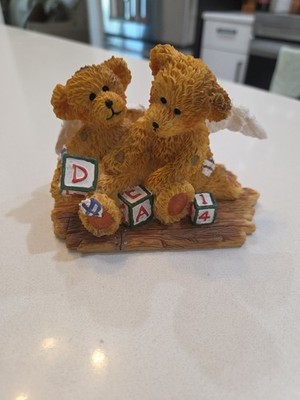 Teddy Angels Figurine Angel Bears Playing With Blocks