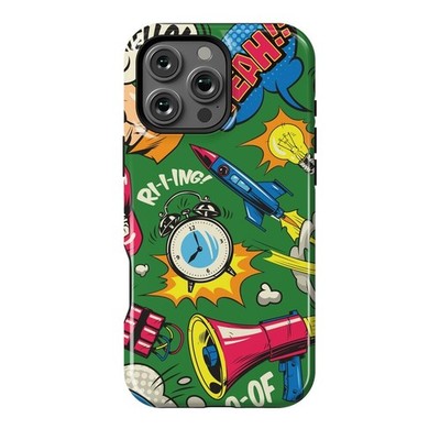Comic Pop Art Retro Cartoon Speech Bubble Graffiti Green Case iPhone 12-17