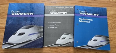 Saxon Geometry | Homeschool Testing Book | Solutions Manual Math BUNDLE Advanced