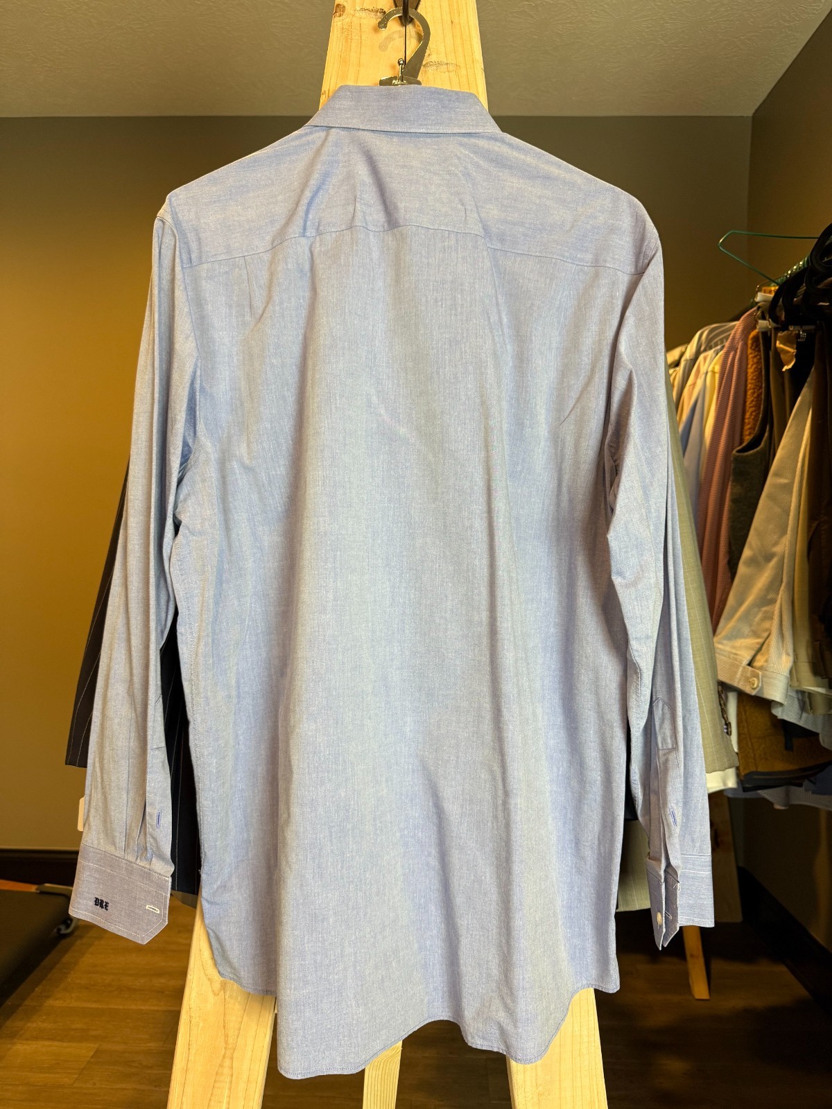 Custom Tailoired Designer Solid Light Blue Cotton… - image 3