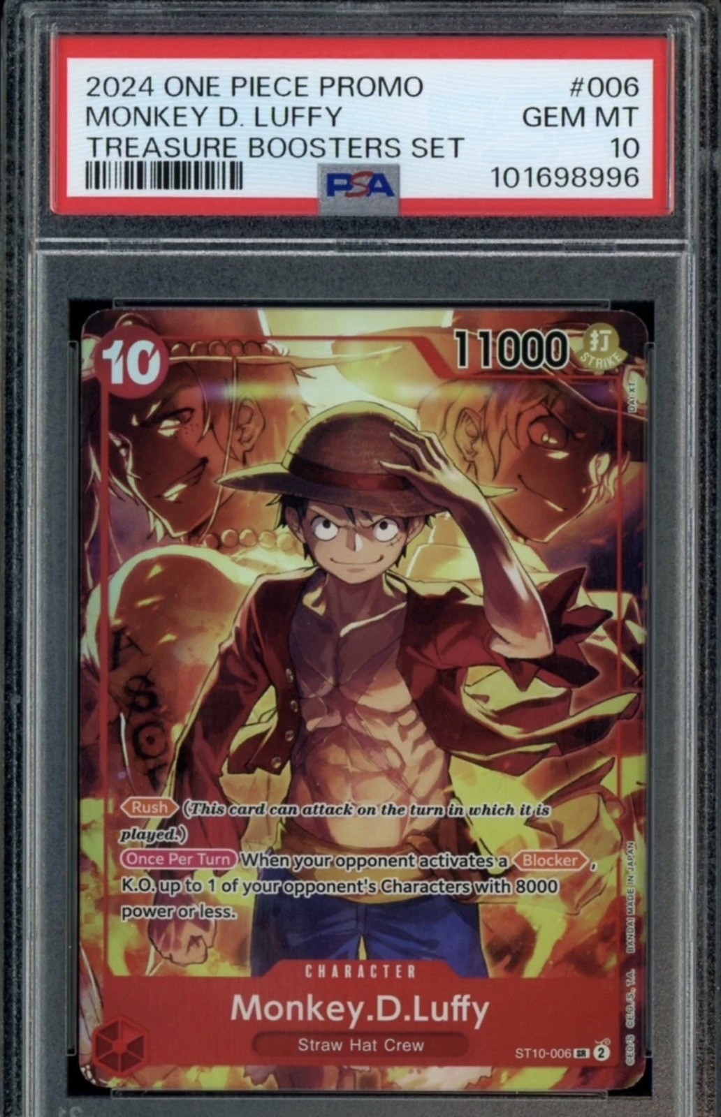 2024 One Piece Promo Treasure Boosters Set #006 Monkey D. Luffy PSA 10 GEM MINT