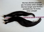 Human Hair Raw Ponytails Virgin Black Dark Brown 18in 2.5oz — photo 2