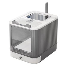 Upgraded Fully Enclosed Cat Litter Box with Lid, Covered Cat Box Enclosure