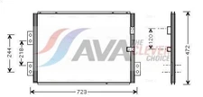 AVA COOLING TO5277 Air Conditioning Condenser for Hiace IV Van 2.4 1995-