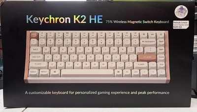 Keychron K2 HE 75% Magnetic Switch Keyboard Nebula Linear Switches, White