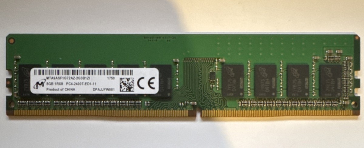 Micron DDR4 DIMM 8GB PC4-2400T 288-Pin RAM MTA9ASF1G72AZ-2G3B1ZI