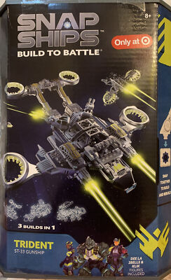 Snap Ships Trident ST-33 Gunship Set Klik Target Exclusive Build Battle RARE NEW