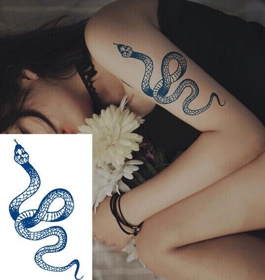 Temporary Fake Tattoo Sticker Once Tattoo Snakes Motif- Temporary Fake Tattoo Sticker Once Tattoo Snakes Motif-