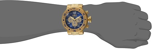 Invicta Men's 25077 Pro Diver Quartz Chronograph Blue Gold Dial Wrist Watch - Picture 2 of 2