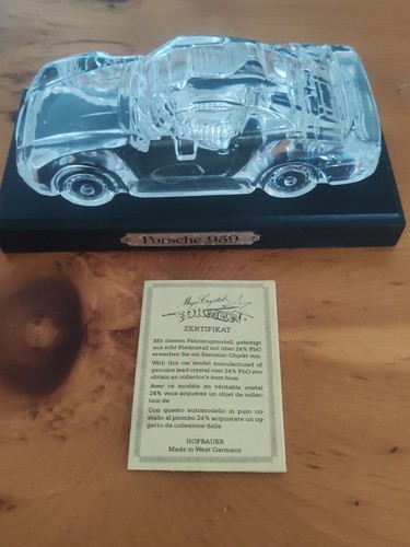 Porsche 959 Hofbauer 24% Lead Crystal Glass Car Rare Item - Picture 21 of 24