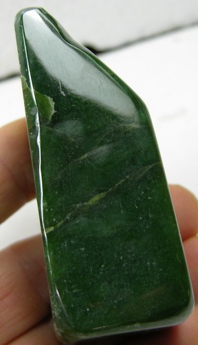 4.80oz Russia 100% Natural Rough Tumbled Jade Nepherite Slice Specimen 135g 71mm - Picture 3 of 7