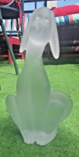 Viking Glass Epic Dog Rare Crystal Satin Hound Figurine 8" MCM By Mosser Heavy
