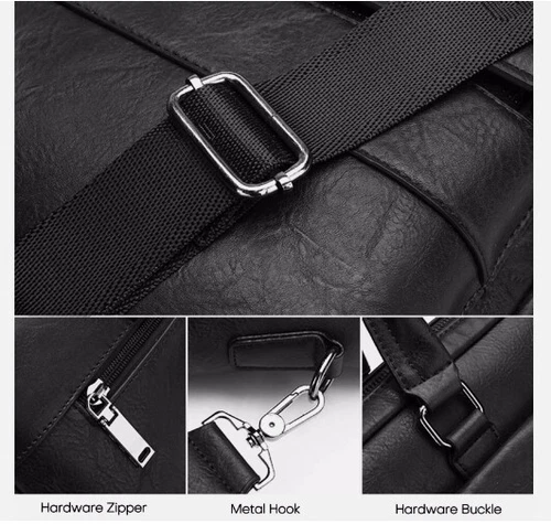 NEW Mens Briefcase Leather Laptop Bag,Business Handbag Office Work Shoulder Bag - Picture 5 of 9
