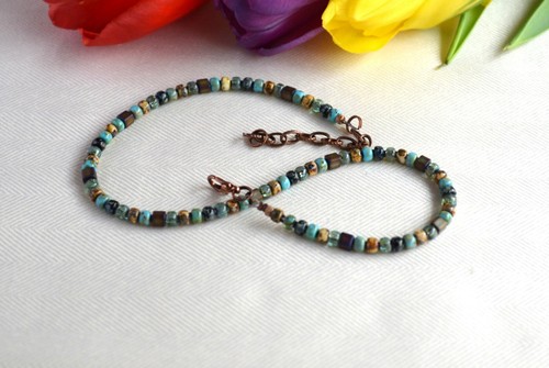 Kids Beaded Necklace – Unisex Handmade Jewelry Boho Choker Gift for Boys Girls - Picture 4 of 12