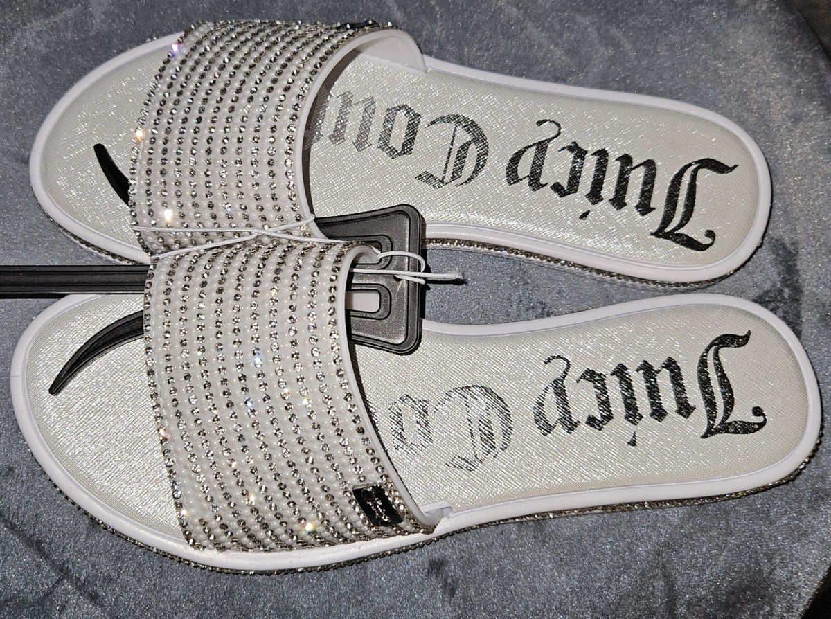 JUICY COUTURE YUMMY CRYSTAL FAUX PEARL EMBELLISED SANDAL