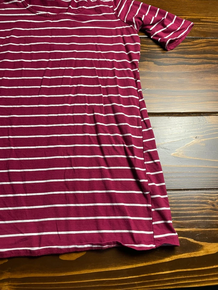 BumpStart Shirt, Maternity Size Medium, Burgundy White, Striped, *Missing Belt* - Image 3 of 4