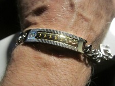 MEN'S STAINLESS STEEL BRACELET TWO TONE 8" - AG