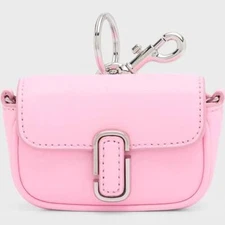 Marc Jacobs Snapshot J Leather Nano Bag Charm Key Fob Coin Purse ~NWT~ Pink