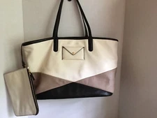 MARC BY MARC JACOBS Tote color blocked BLACK, CREAM, TAUPE HANDBAG Shopper large