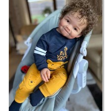 28" Reborn Baby Doll Artist Painted Toddler Girl Boy Hand-Rooted Curly Hair Gift