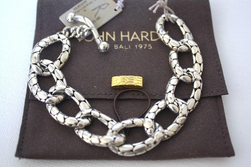 JOHN HARDY Sterling Silver Kali flat Link Bracelet "M" $825 NWT