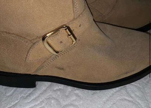 GOODYEAR WELTED ENGINEER BOOTS 7 Tall Suede Campus Handcrafted Made England - Picture 7 of 10